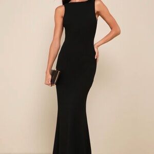 Lulu’s Love in You Eyes Black Knotted Maxi Dress